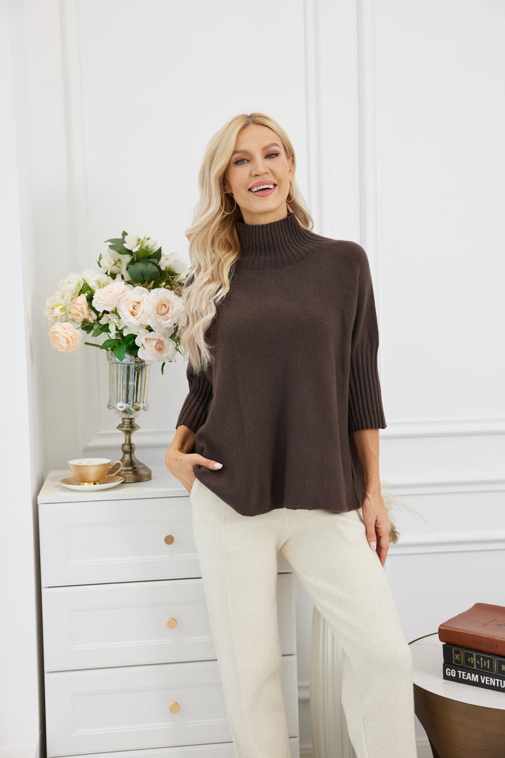 Ribbed Mockneck Elbow Sleeve