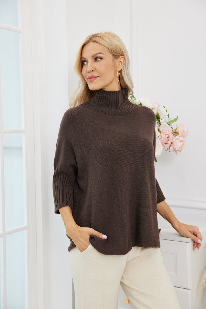 Ribbed Mockneck Elbow Sleeve