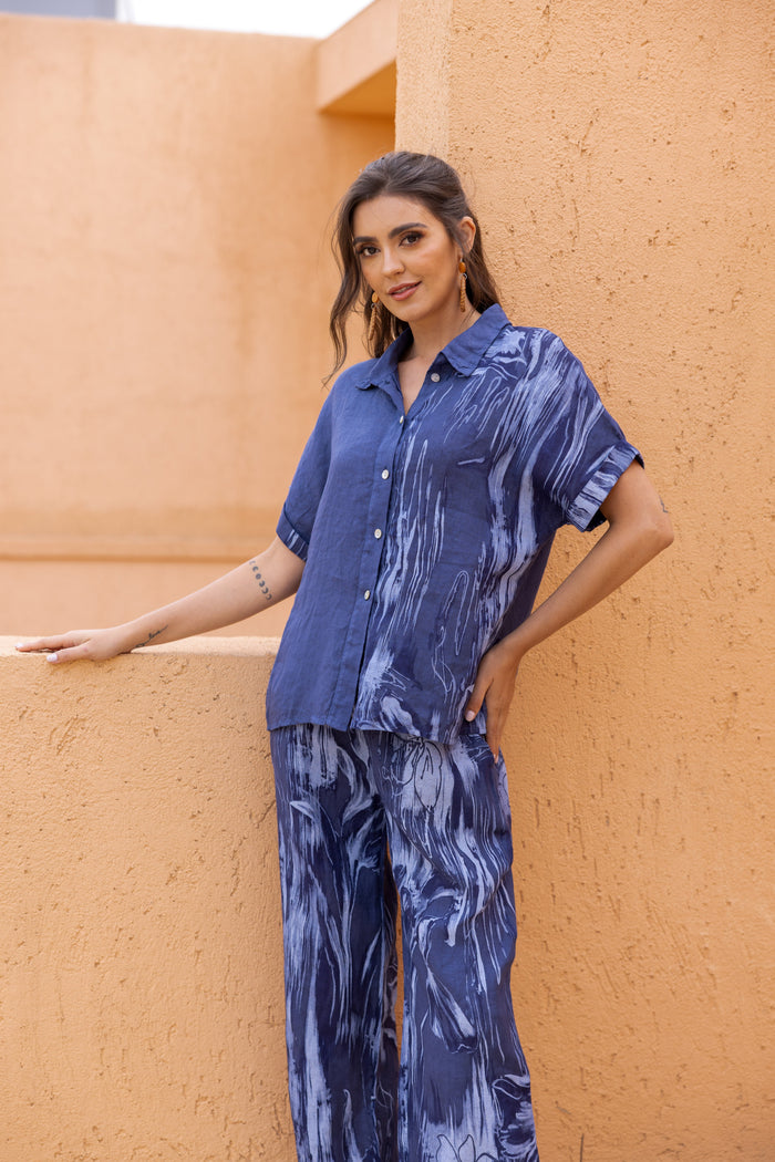 Azure Floral Top