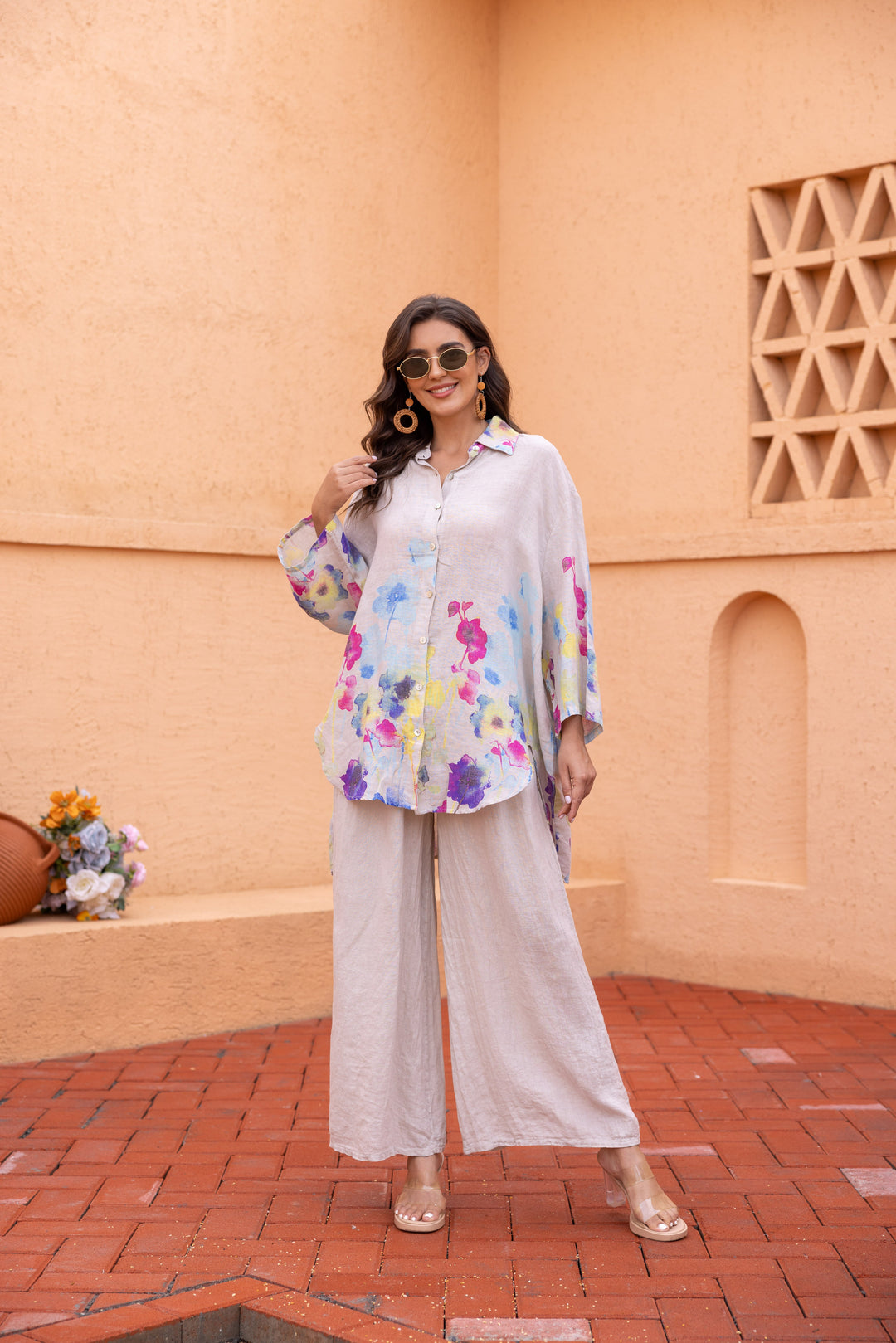 Seraphina’s Watercolour Flower Button Top