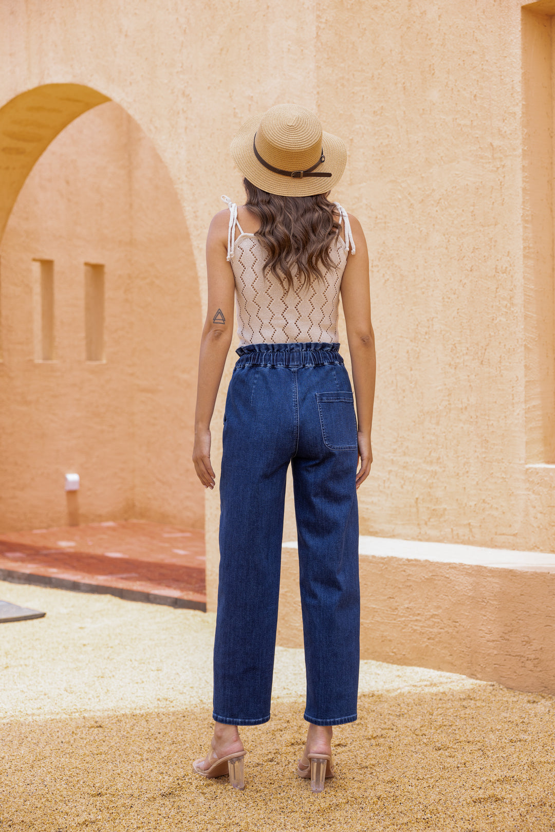 Elastic Waistband Bamboo Denim