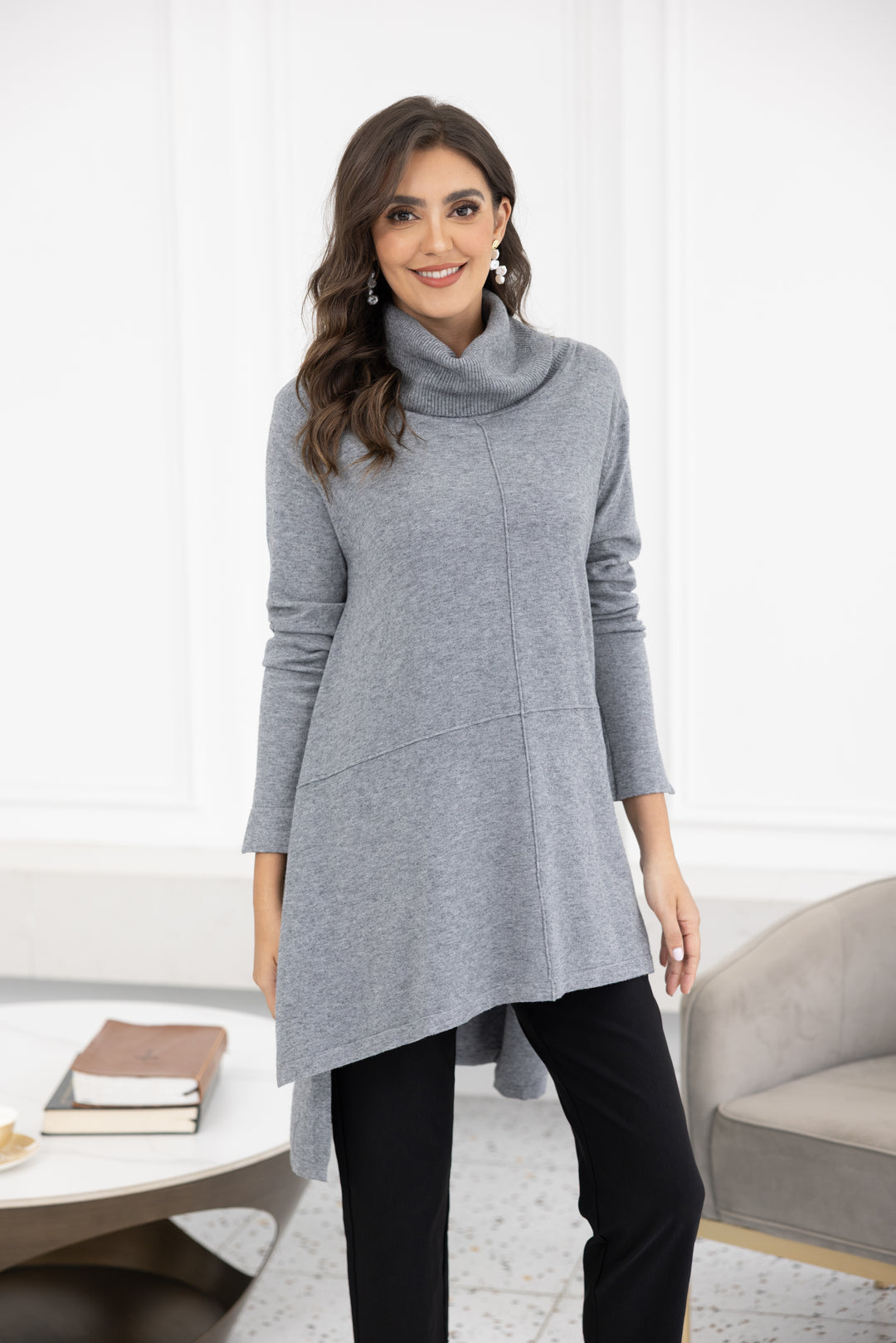 Ribbed Turtleneck Tunic