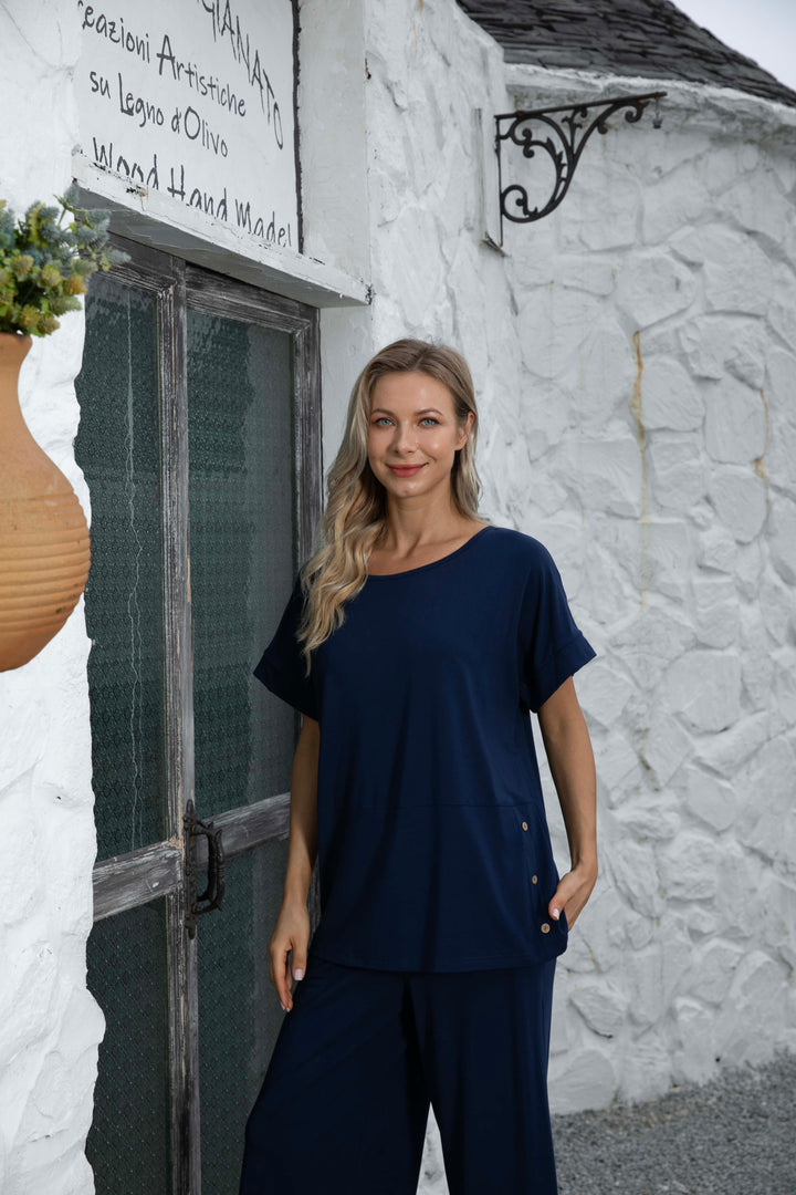 BRENDA'S BAMBOO TOP WITH SIDE BUTTONS