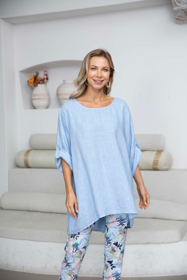 Button Back  Linen Top