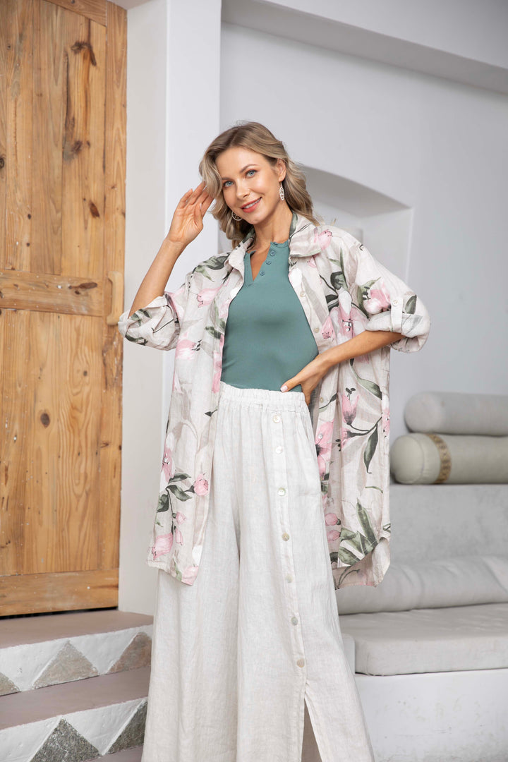 Roll up sleeve Tunic Top