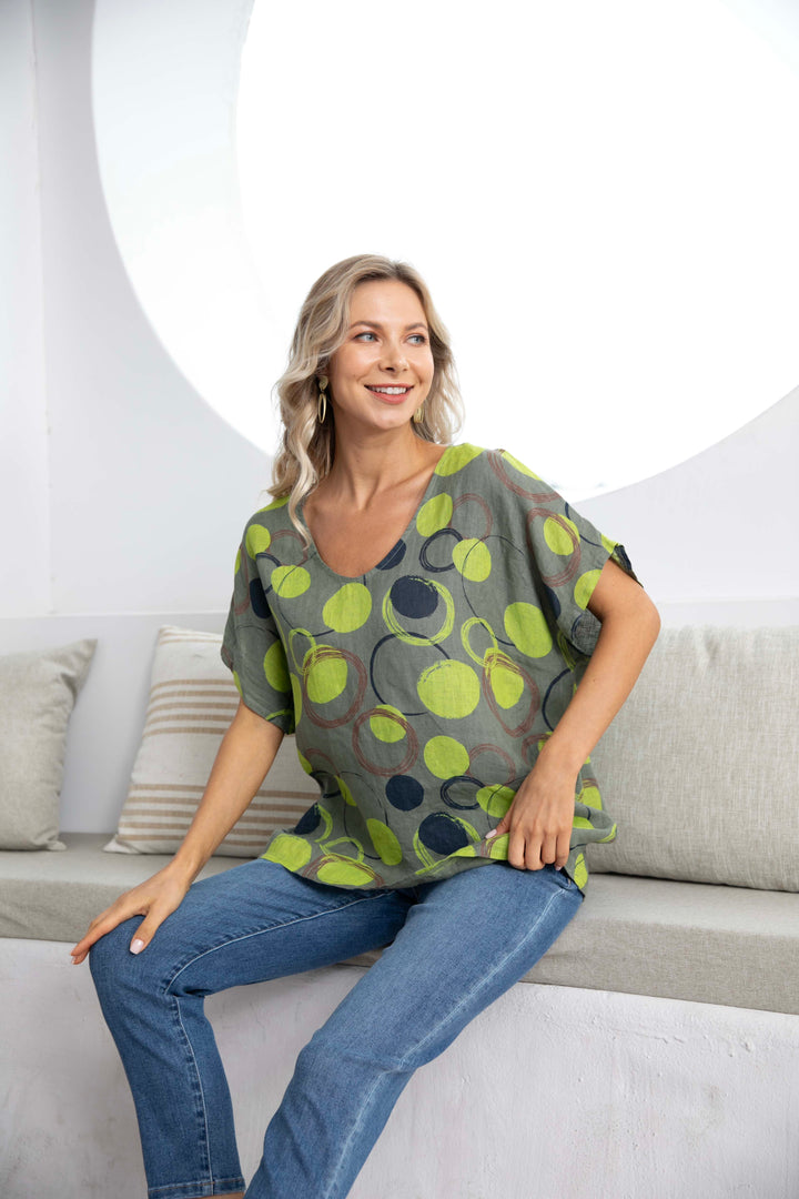 Angelica's Bubble Print Top