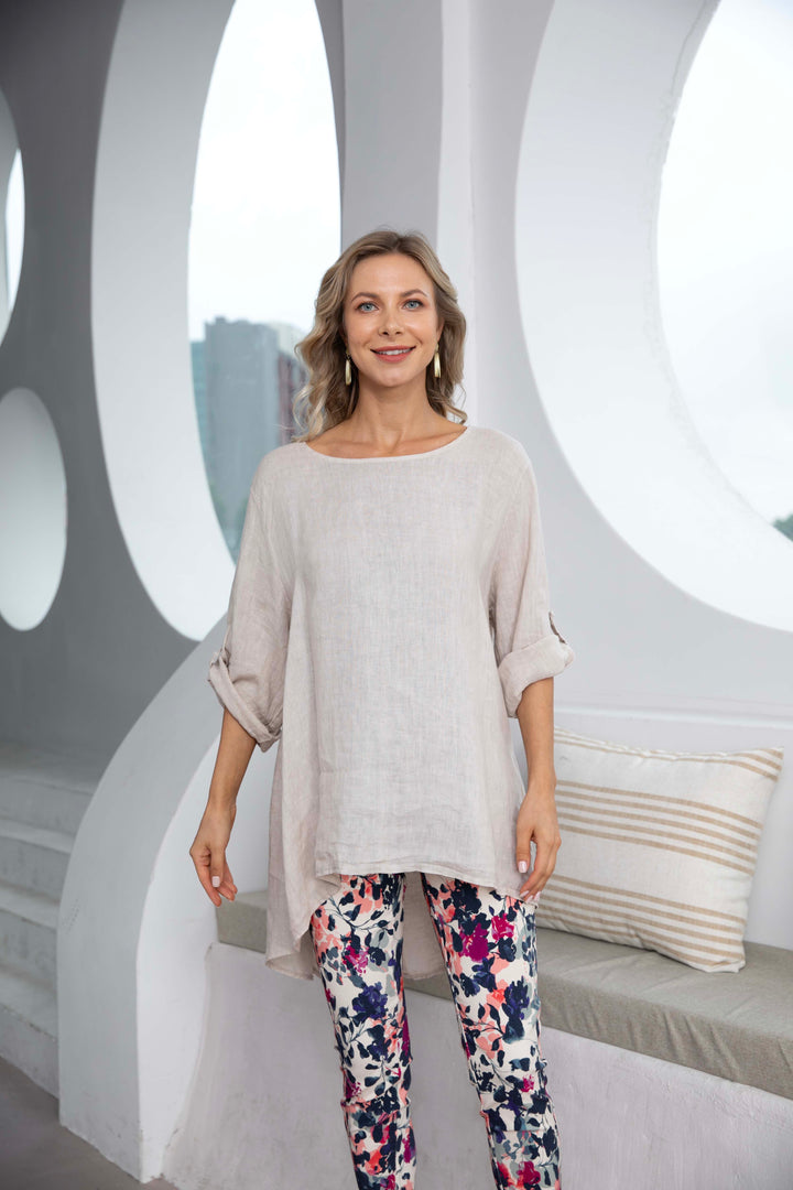 Button Back  Linen Top