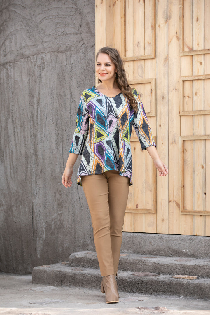 Roxanne's V-Neck Printed Tunic