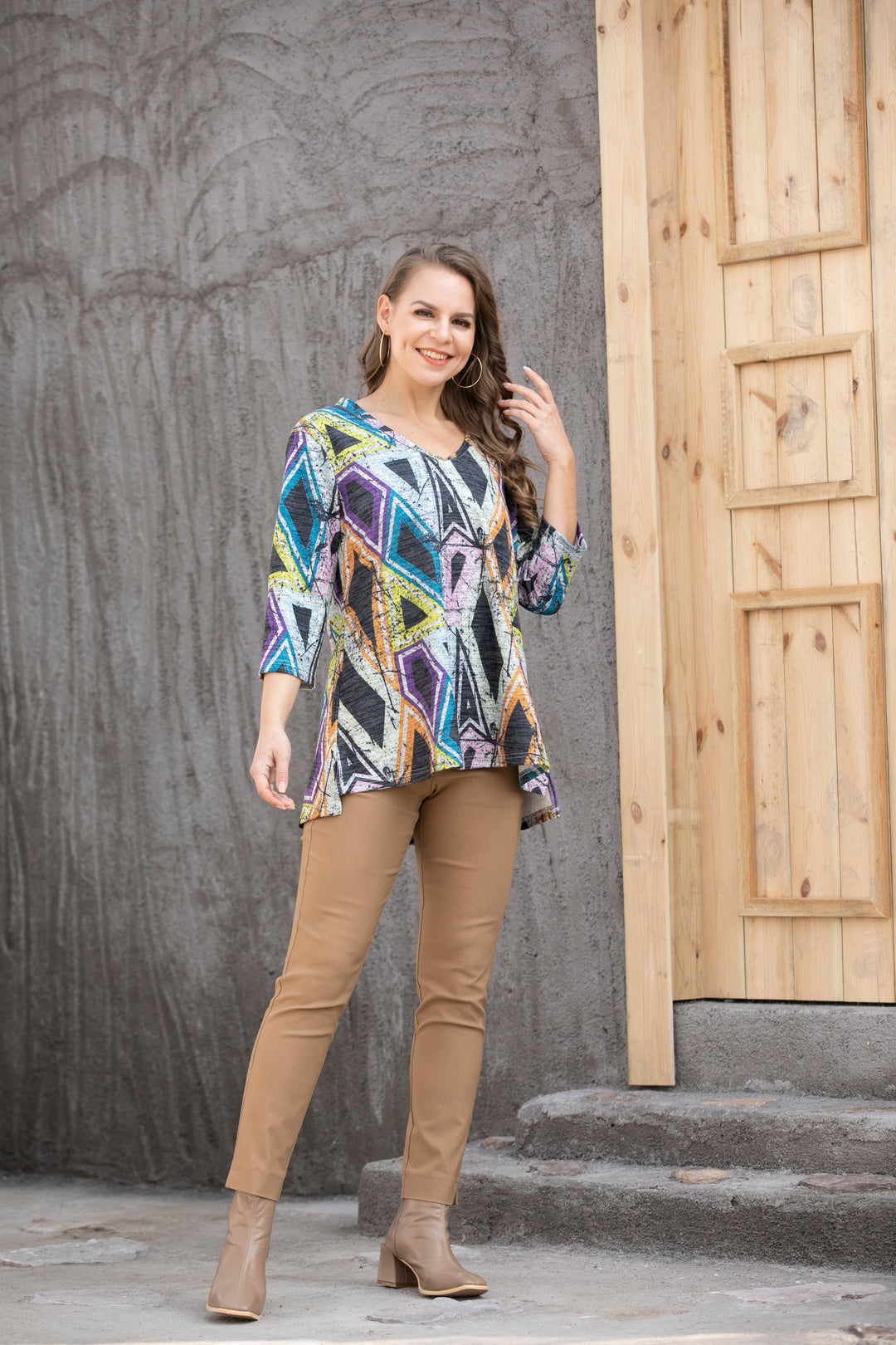 Roxanne's V-Neck Printed Tunic