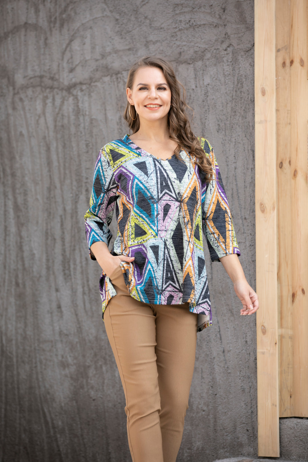 Roxanne's V-Neck Printed Tunic