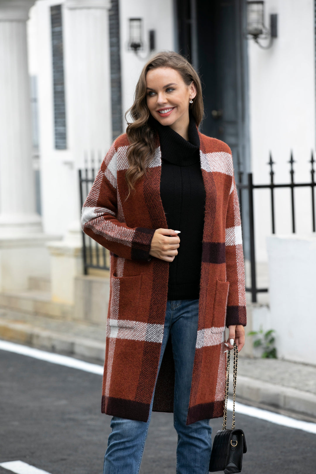 Long Knit Cardigan with Pocket