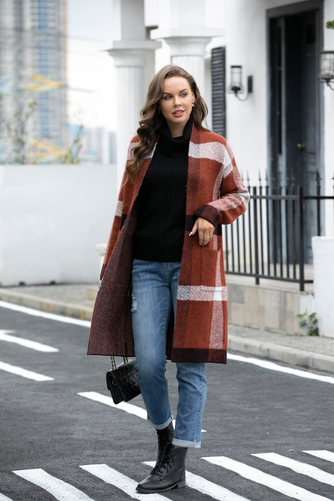 Long Knit Cardigan with Pocket