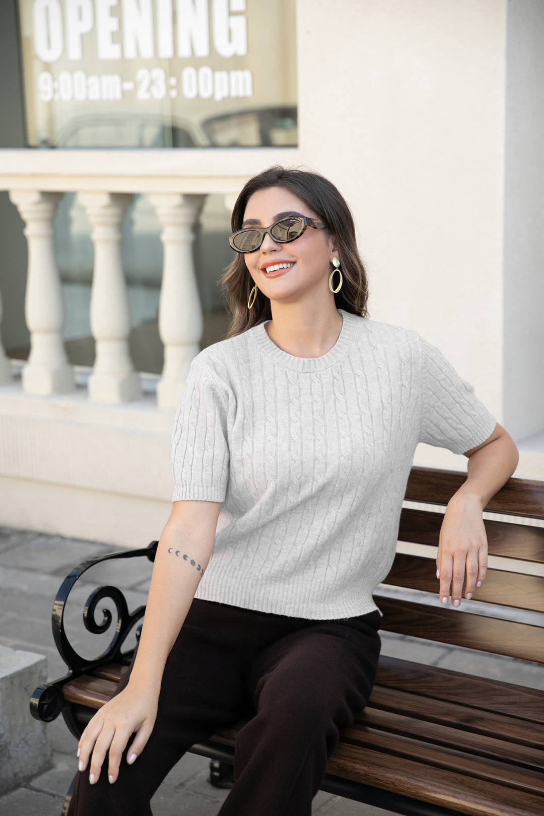 Anastasia's Cable Knit Top