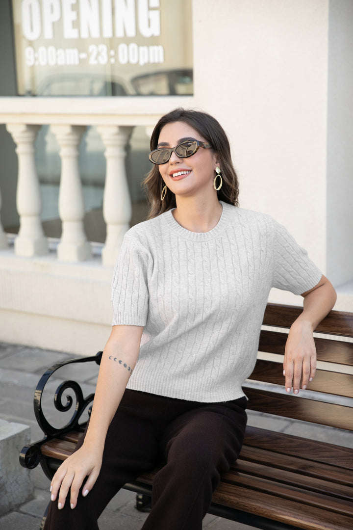 Anastasia's Cable Knit Top