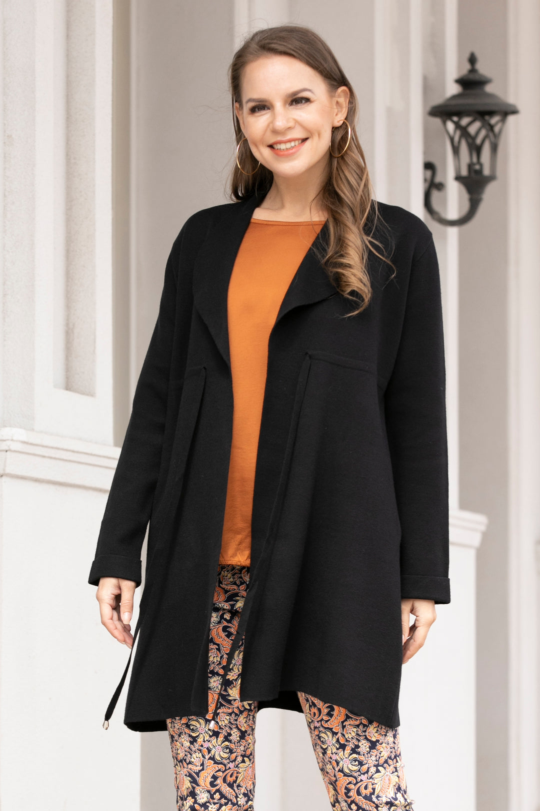 Front Tie Women’s Jacket with Pockets