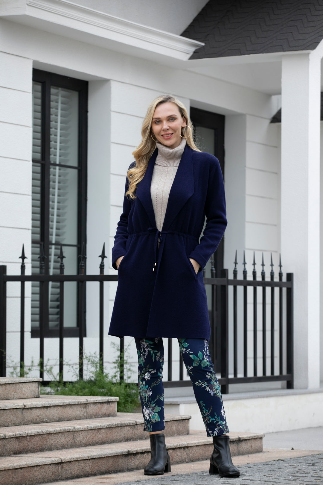 Front Tie Women’s Jacket with Pockets