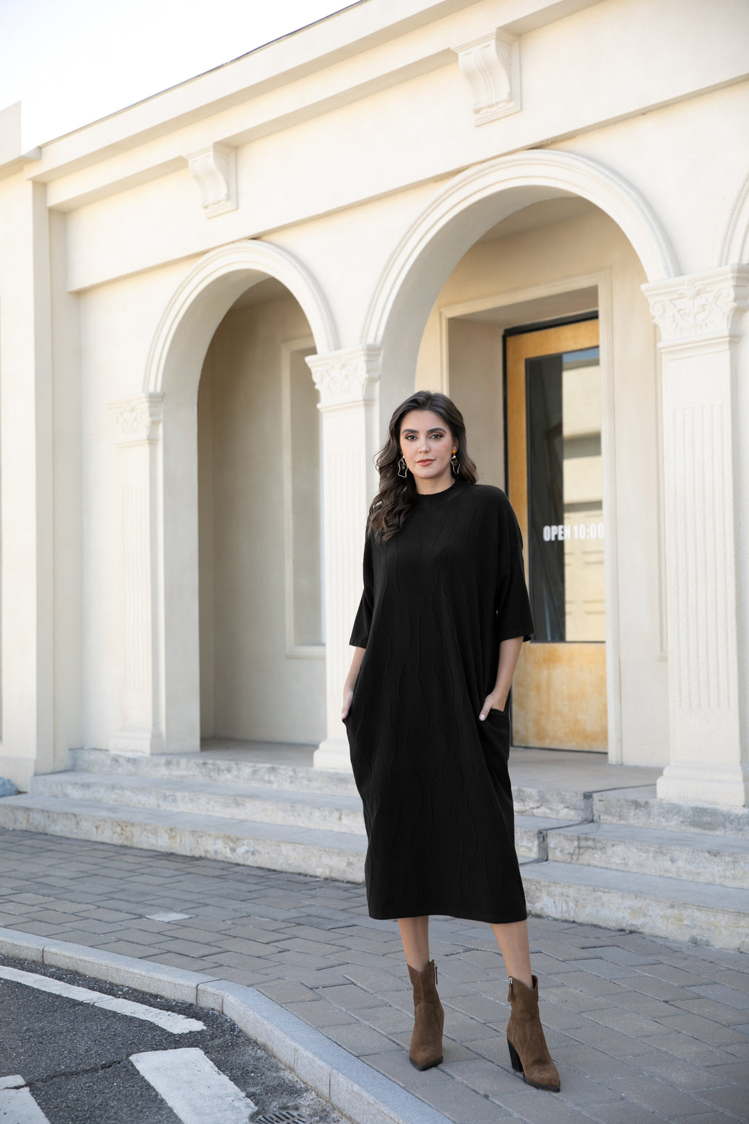 Regal Weave Sweater Dress