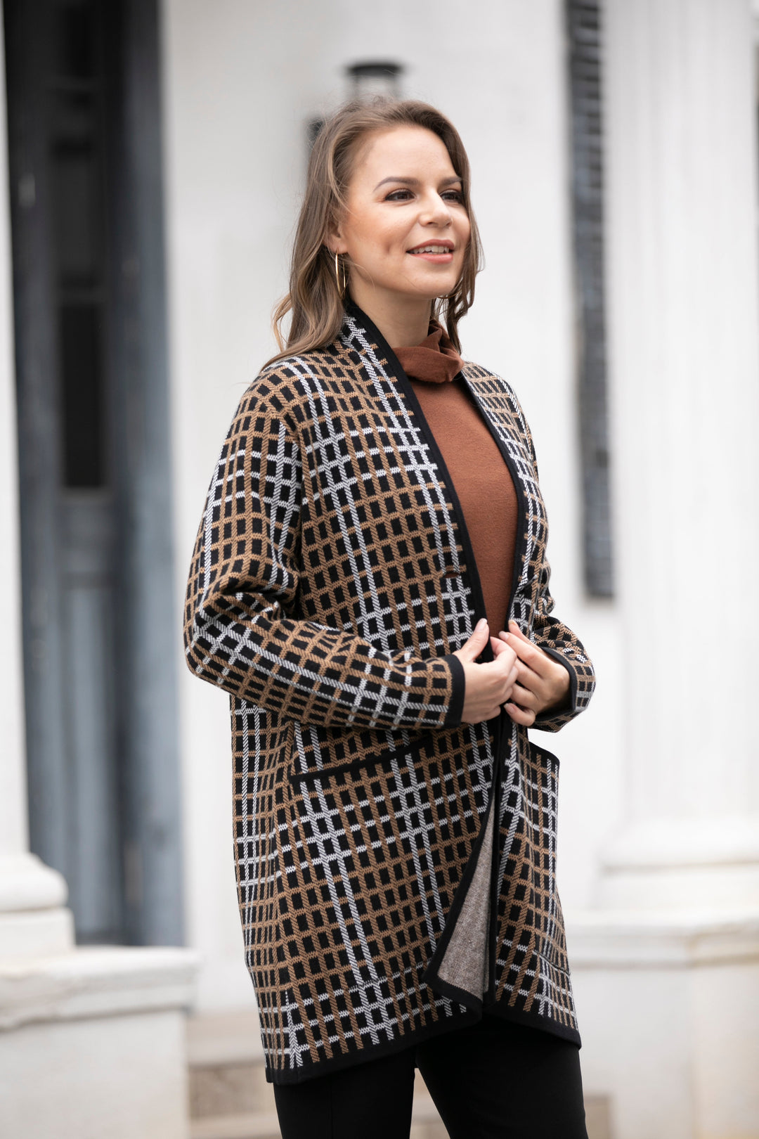 Printed Cardigan with Pockets