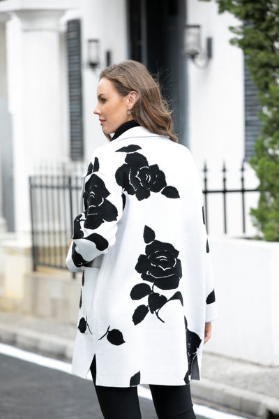 Tabbatha's Classic Coat with Rose Flower