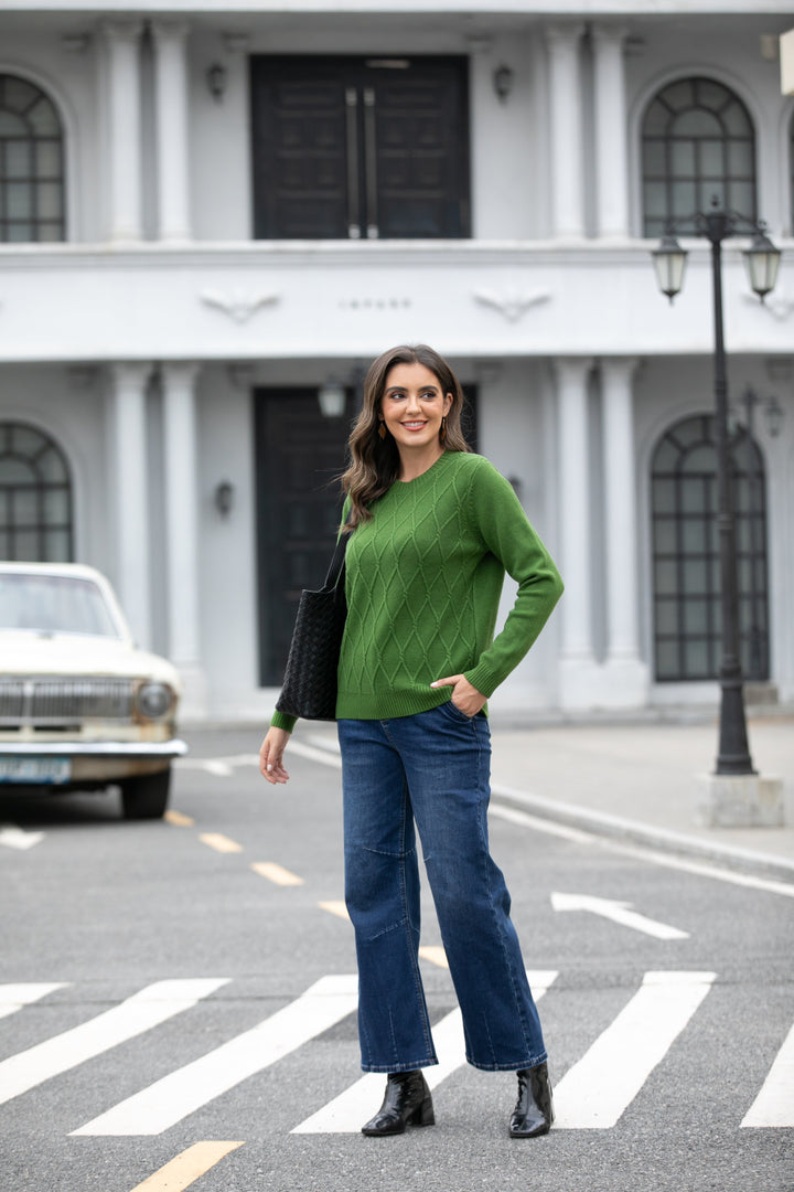 Aria's Argyle Jacquard Sweater Top