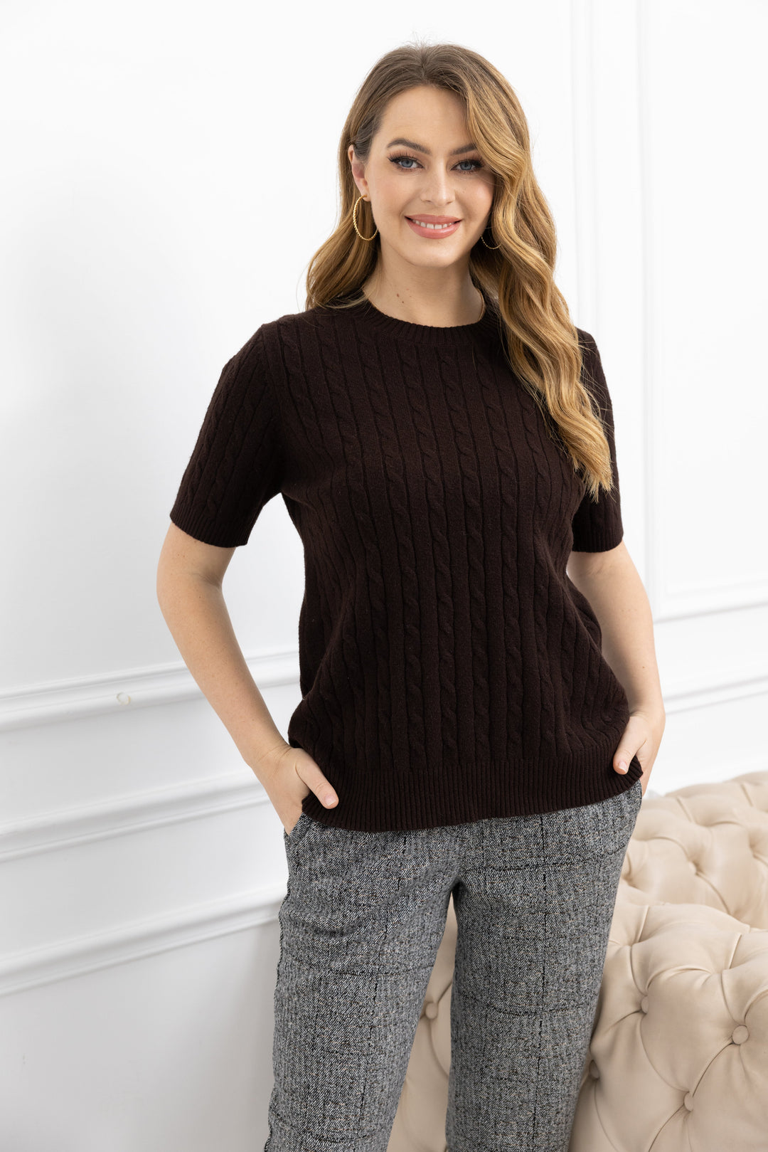 Anastasia's Cable Knit Top