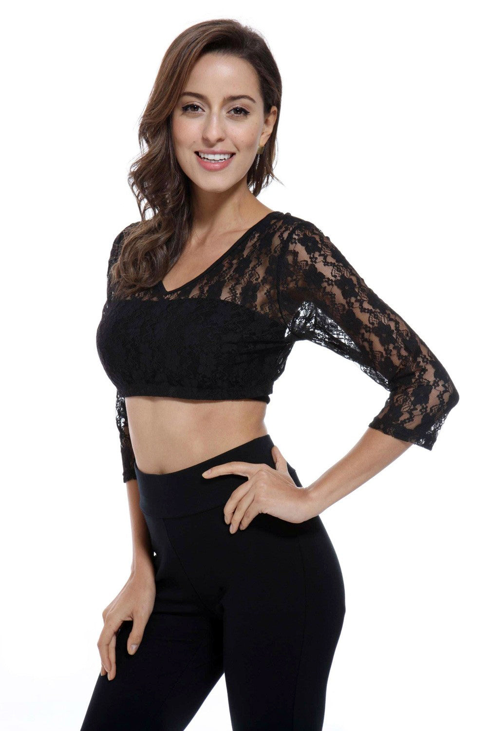 Nylon Lace Crop Top