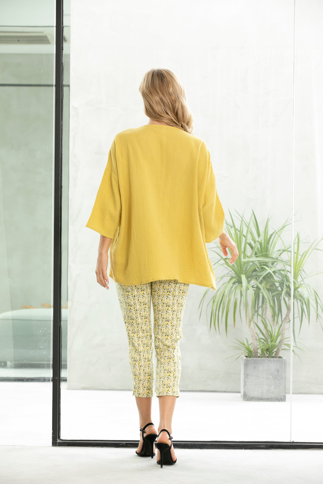 Exclusive Cotton Gauze- Drop shoulder Top