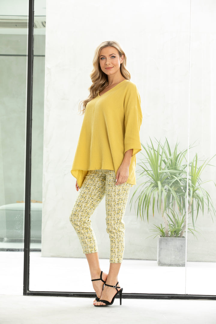 Exclusive Cotton Gauze- Drop shoulder Top