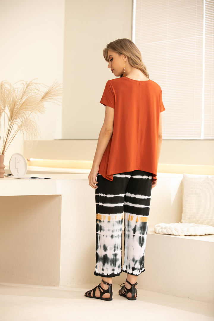 Bamboo High Low Round Neck Top