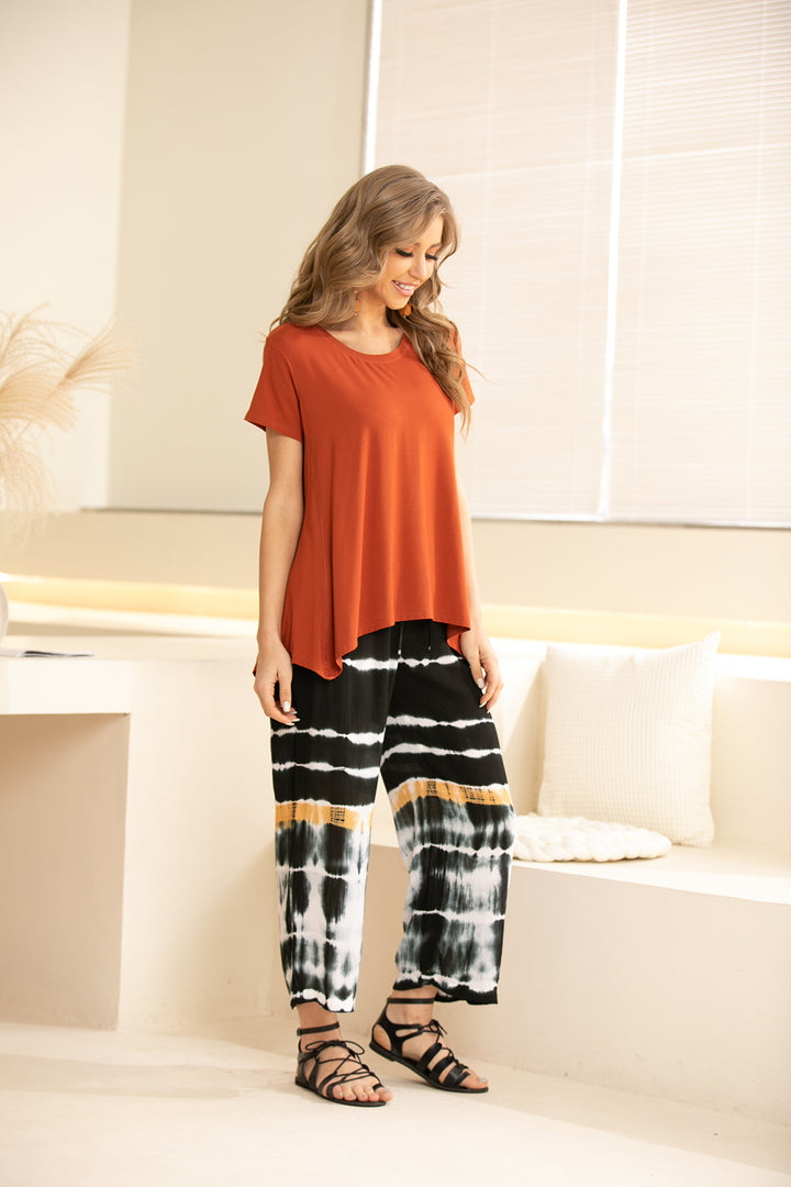 Bamboo High Low Round Neck Top