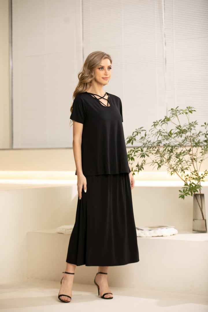 Bamboo Top With Criss Cross