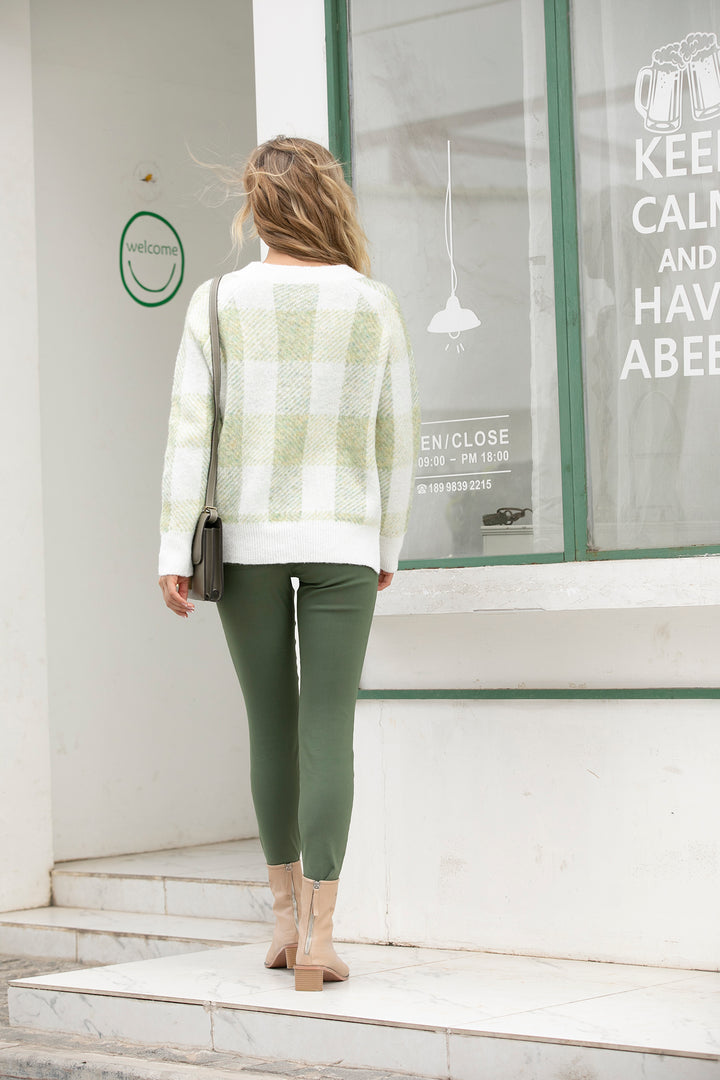 Crosshatch Delight Knitted Sweater