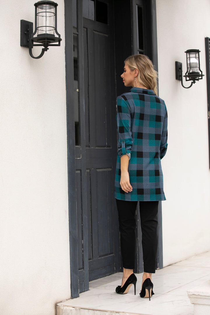 Checkered Button-Up Shirt