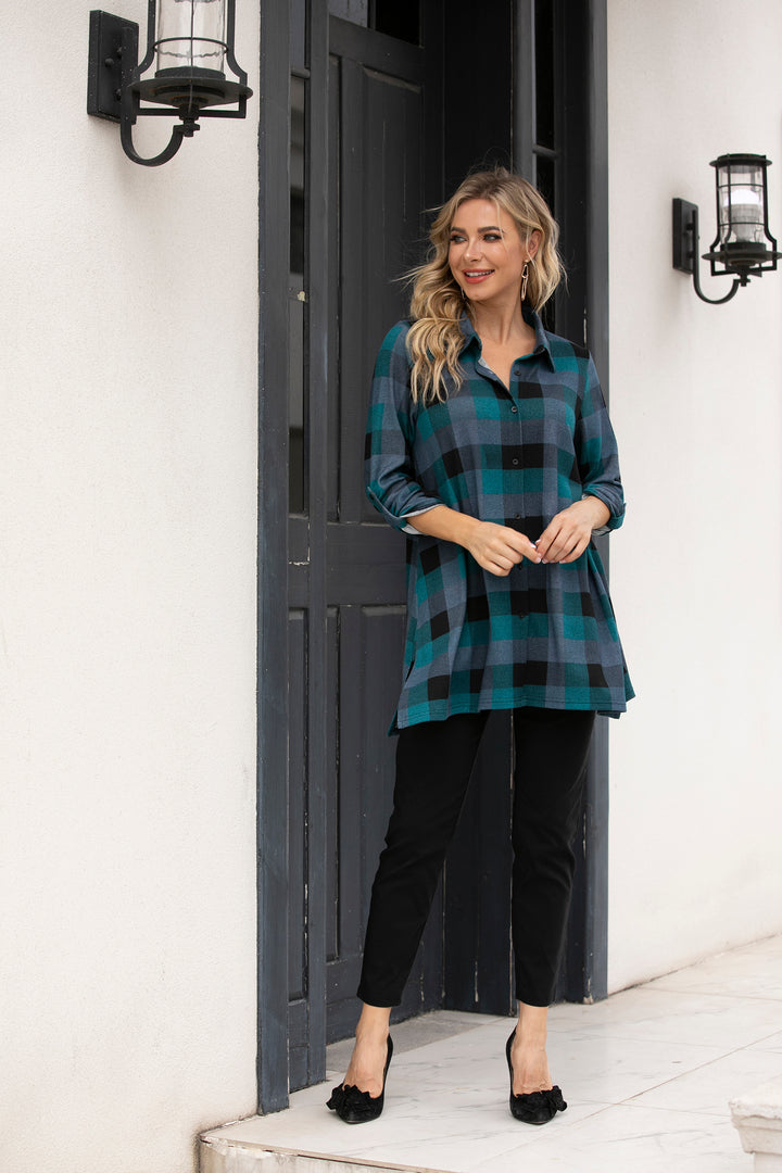 Checkered Button-Up Shirt