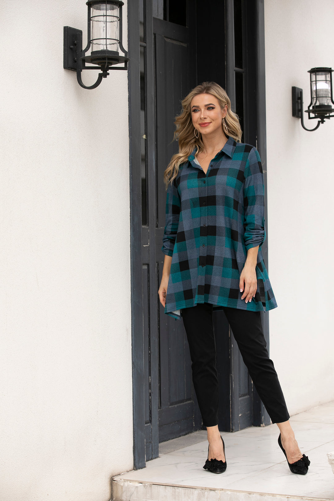 Checkered Button-Up Shirt