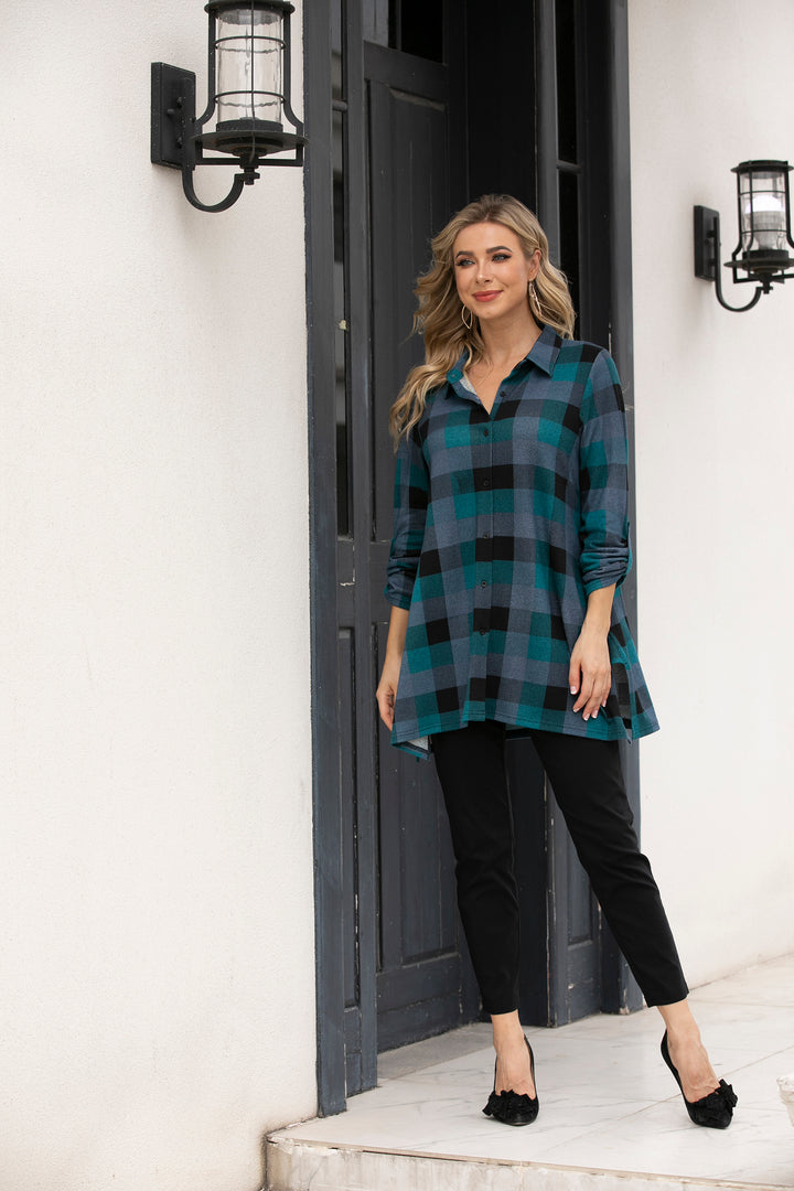 Checkered Button-Up Shirt