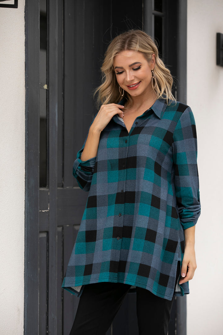 Checkered Button-Up Shirt