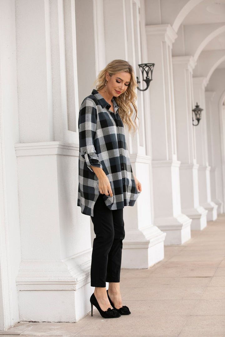 Checkered Button-Up Shirt
