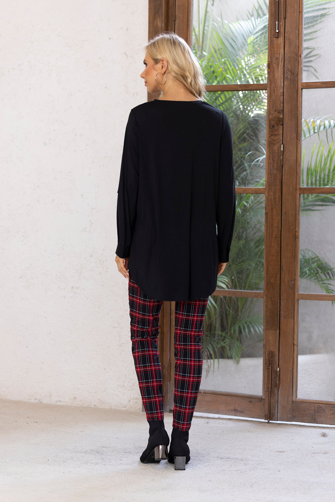 Bamboo Leather Patch Top