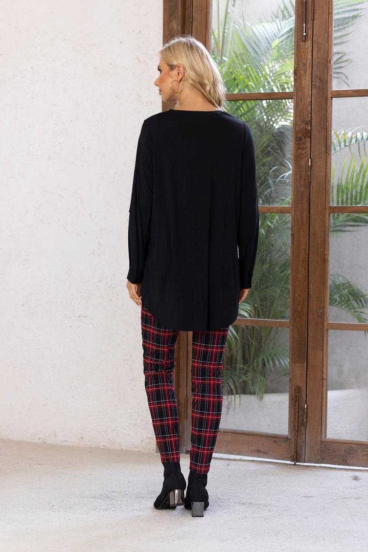 Bamboo Leather Patch Top