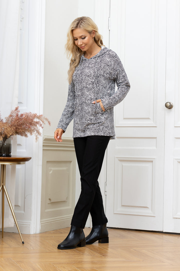 Bamboo Baby French Terry Hoodie winter Animal Print