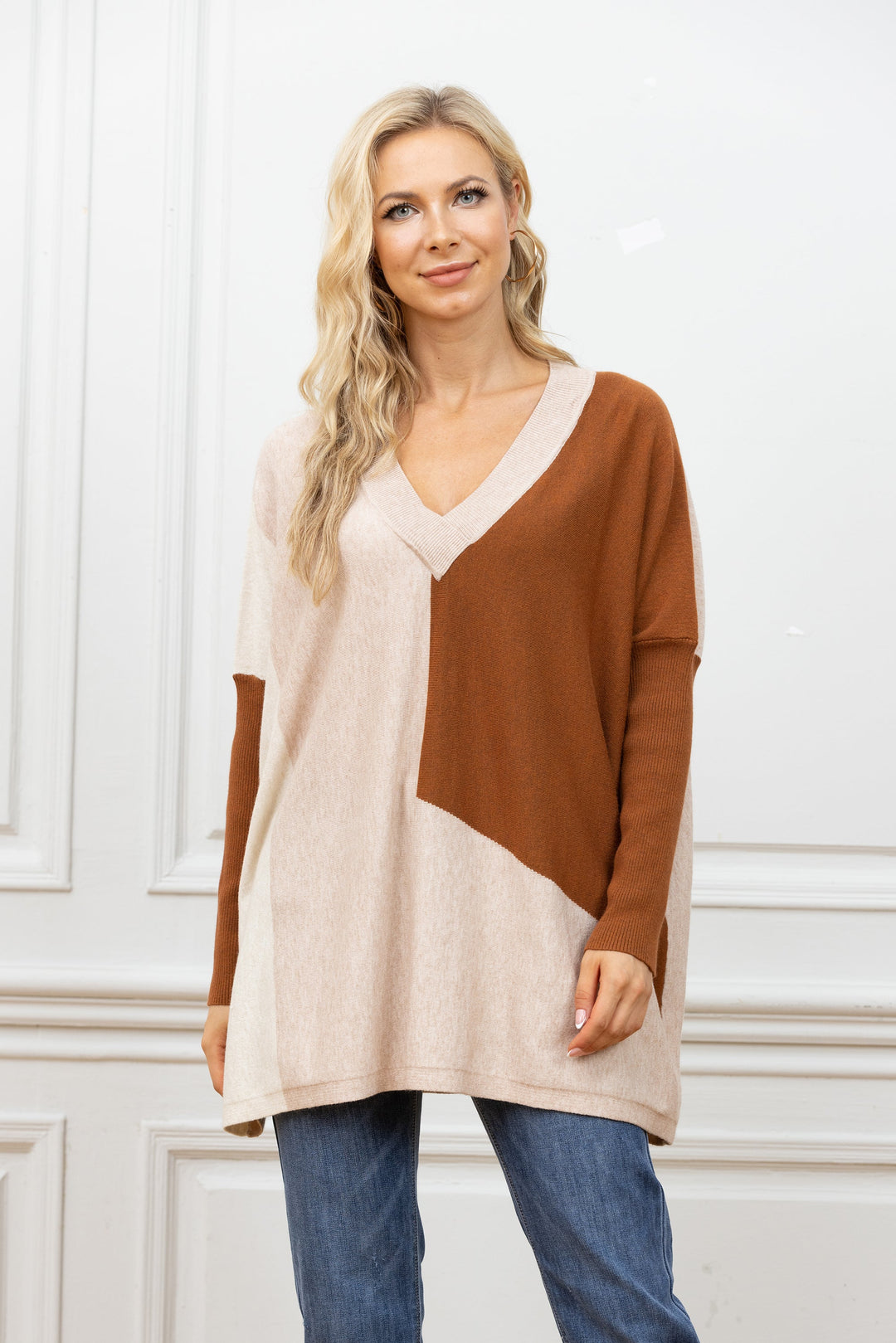 Cassadee's Cashmere-Feel Color Block Pull Over