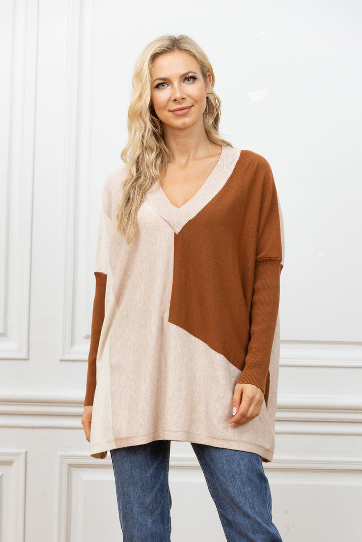 Cassadee's Cashmere-Feel Color Block Pull Over