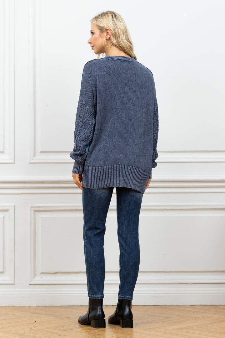 Asymmetrical Denim Sweater