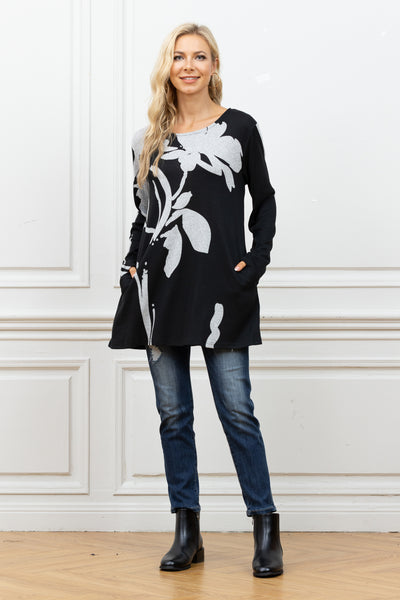 Yasmine's Two-Tone Floral Tunic