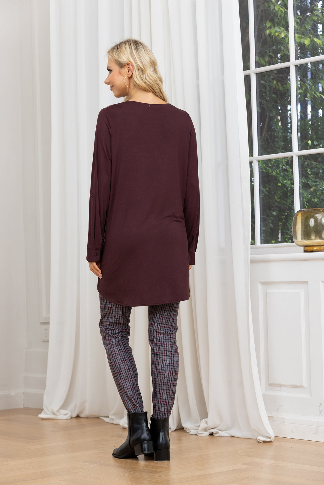 Bamboo Leather Patch Top