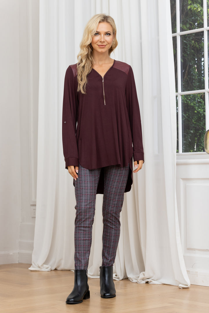 Bamboo Leather Patch Top