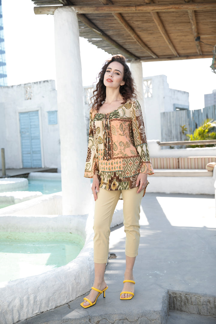 Rosemary's Peach Paisley Top