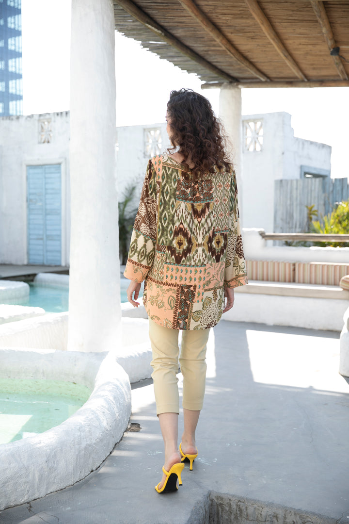 Rosemary's Peach Paisley Top