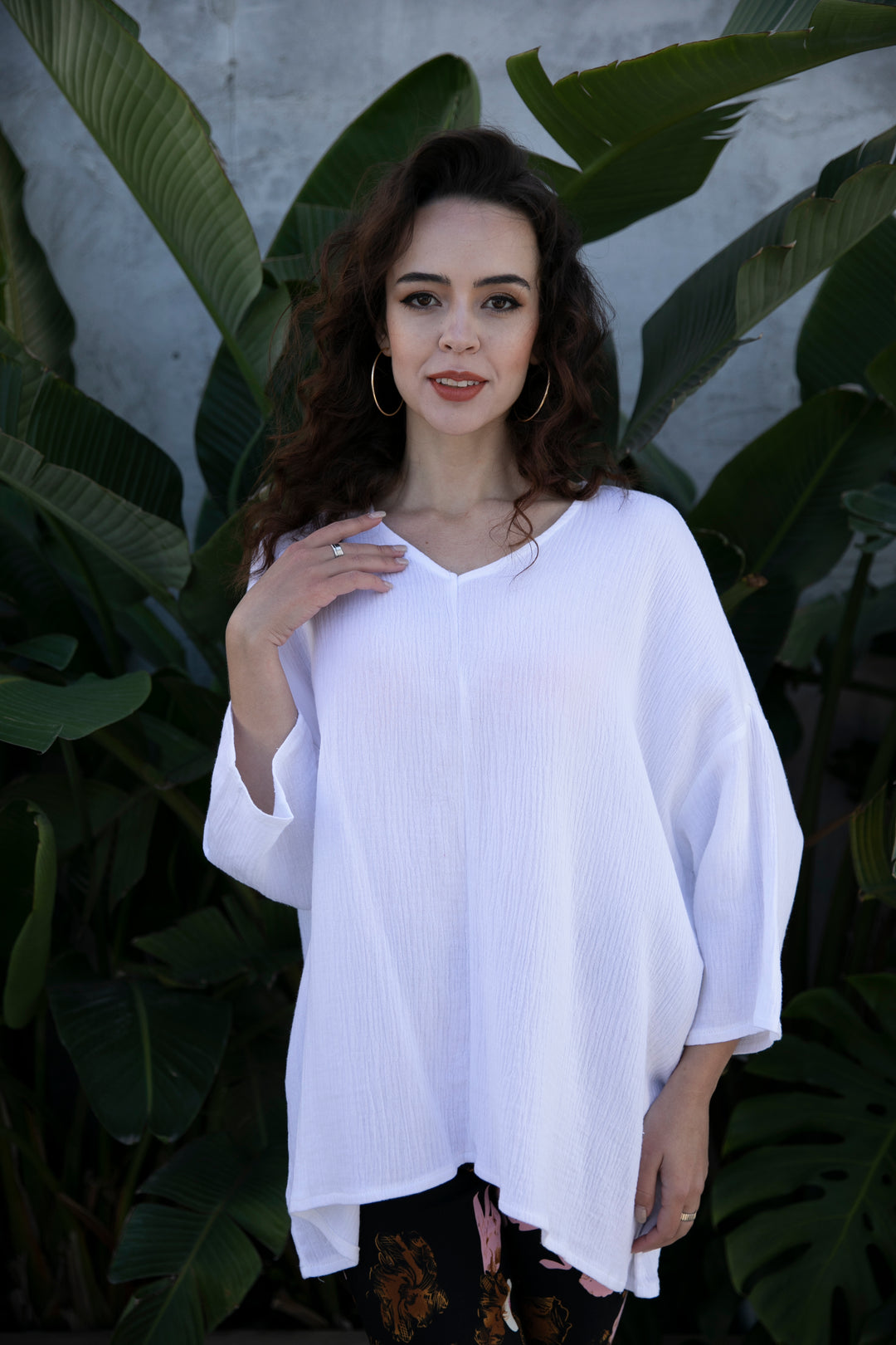 Exclusive Cotton Gauze- Drop shoulder Top